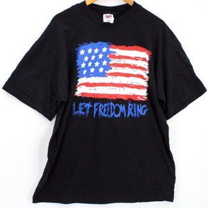 Vintage TNT By Trau & Loevner T-Shirt Men's Black American Flag Graphic Size XL